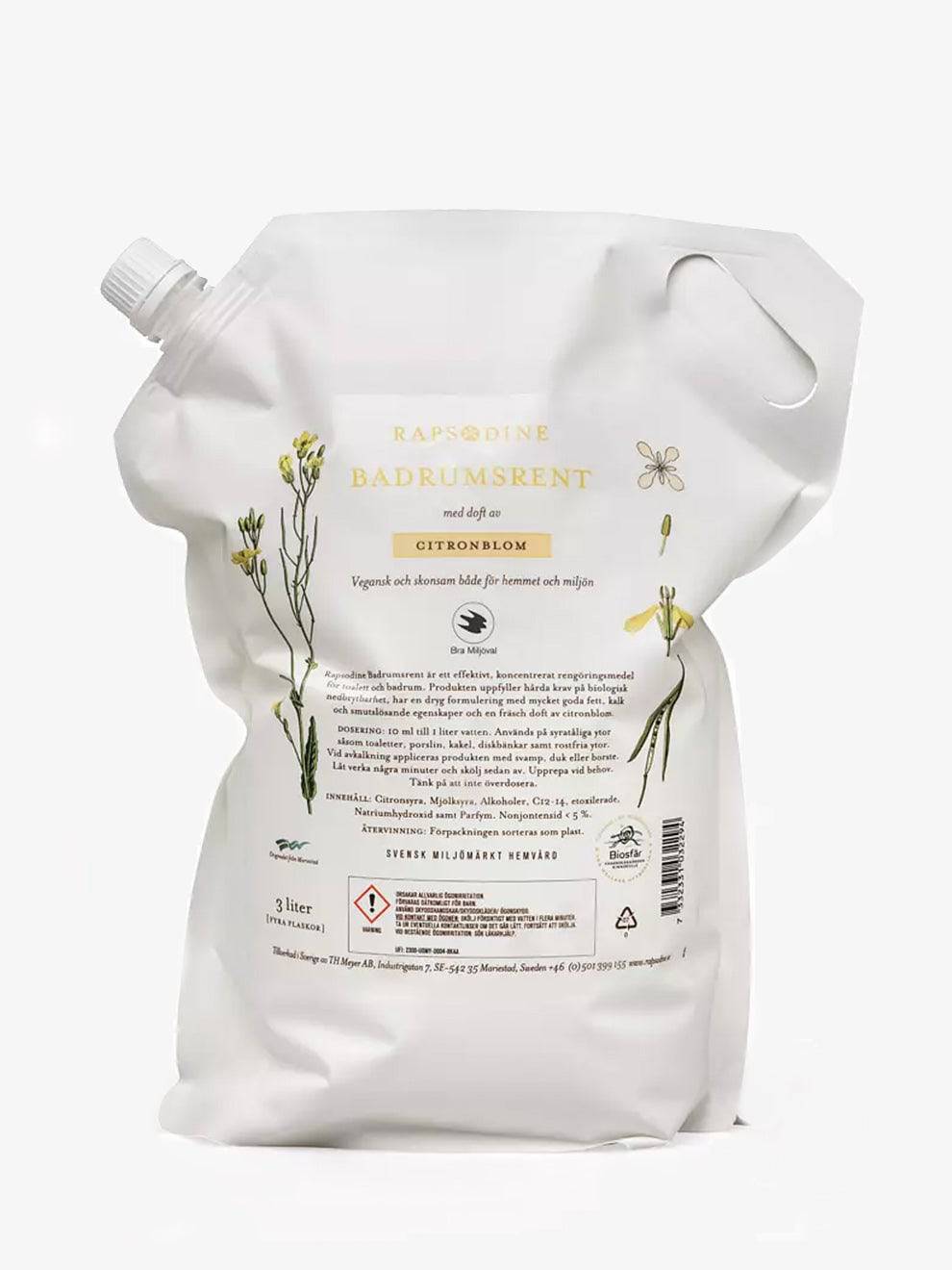 Rapsodine - Badrumsrent högkoncentrerad - Refill 3 liter - 11hektar