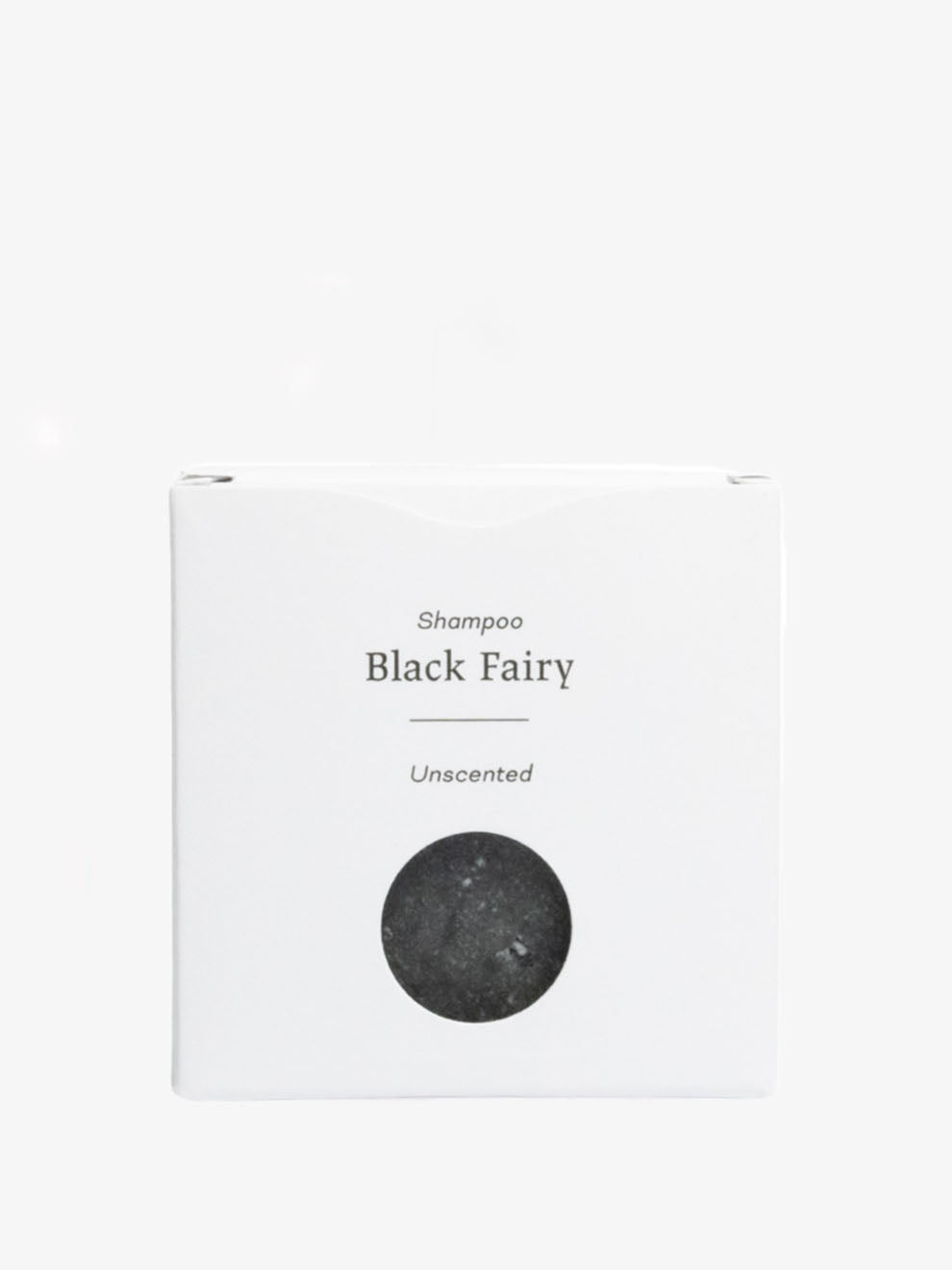Grön Lycka schampokaka Black Fairy detox i vit förpackning