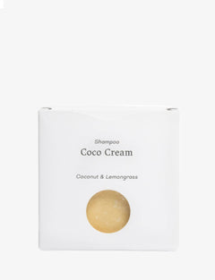 Grön Lycka Coco Cream schampokaka i förpackning