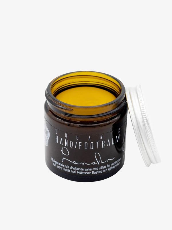 Öppen burk med Kaliflower hand- och fotkräm med lanolin