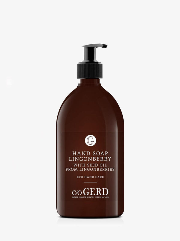 c/o Gerd handtvål Lingonberry i brun pumpflaska, 500 ml