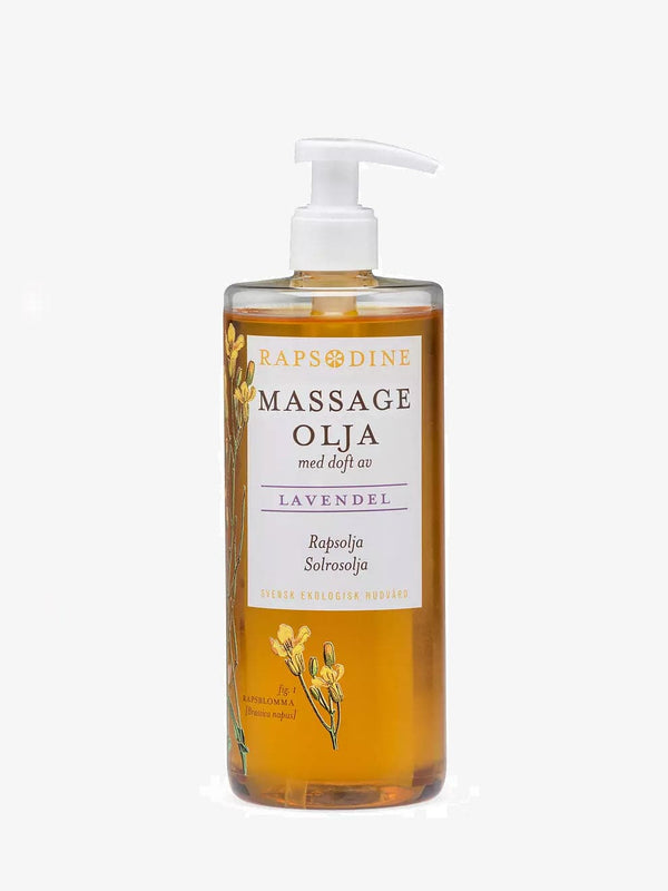 Rapsodine massageolja Lavendel i pumpflaska, 500 ml