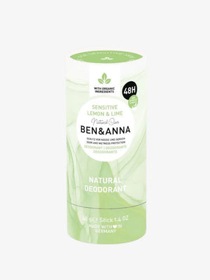 Ben & Anna deodorant Sensitive Lemon & Lime i ljusgrön papperstub