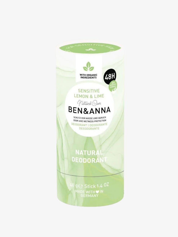 Ben & Anna deodorant Sensitive Lemon & Lime i ljusgrön papperstub