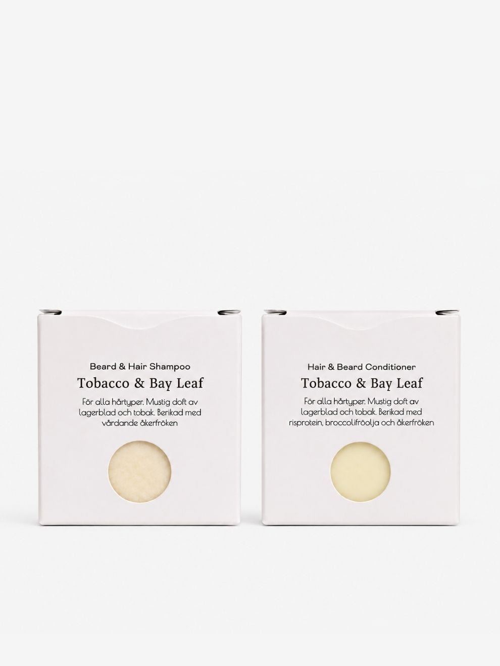 Grön Lycka schampokaka och balsamkaka Tobacco & Bay Leaf för hår och skägg