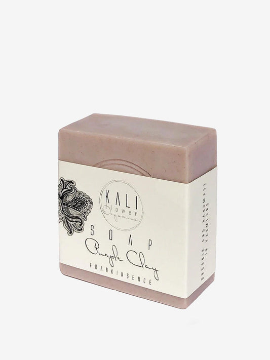 Ekologisk lertvål för ansikte & kropp - Purple Clay - Lila lera med frankincense