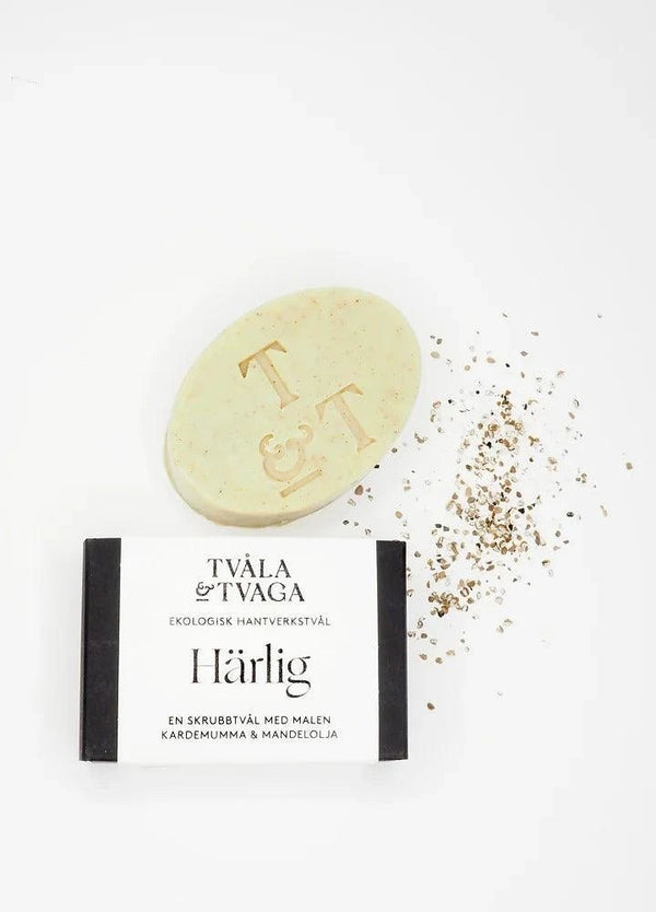 Tvåla & Tvaga tvål Härlig bredvid sin förpackning