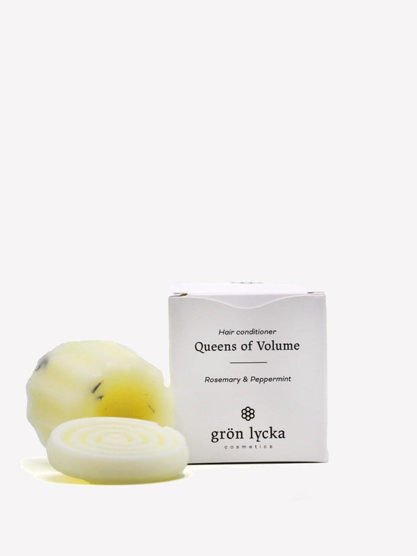 Grön Lycka Queens of Volume balsamkaka för tunna strån, med förpackning