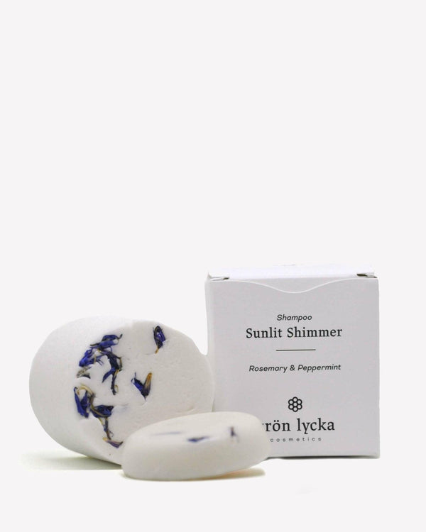 Grön Lycka schampokaka Sunlit Shimmer med förpackning